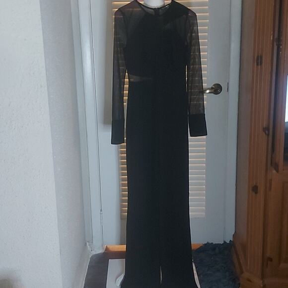 Fashion Nova Mesh Baby Black Sheer Jumpsuit S Coquette Girl Whimsy Goth Claddic - Picture 1 of 10